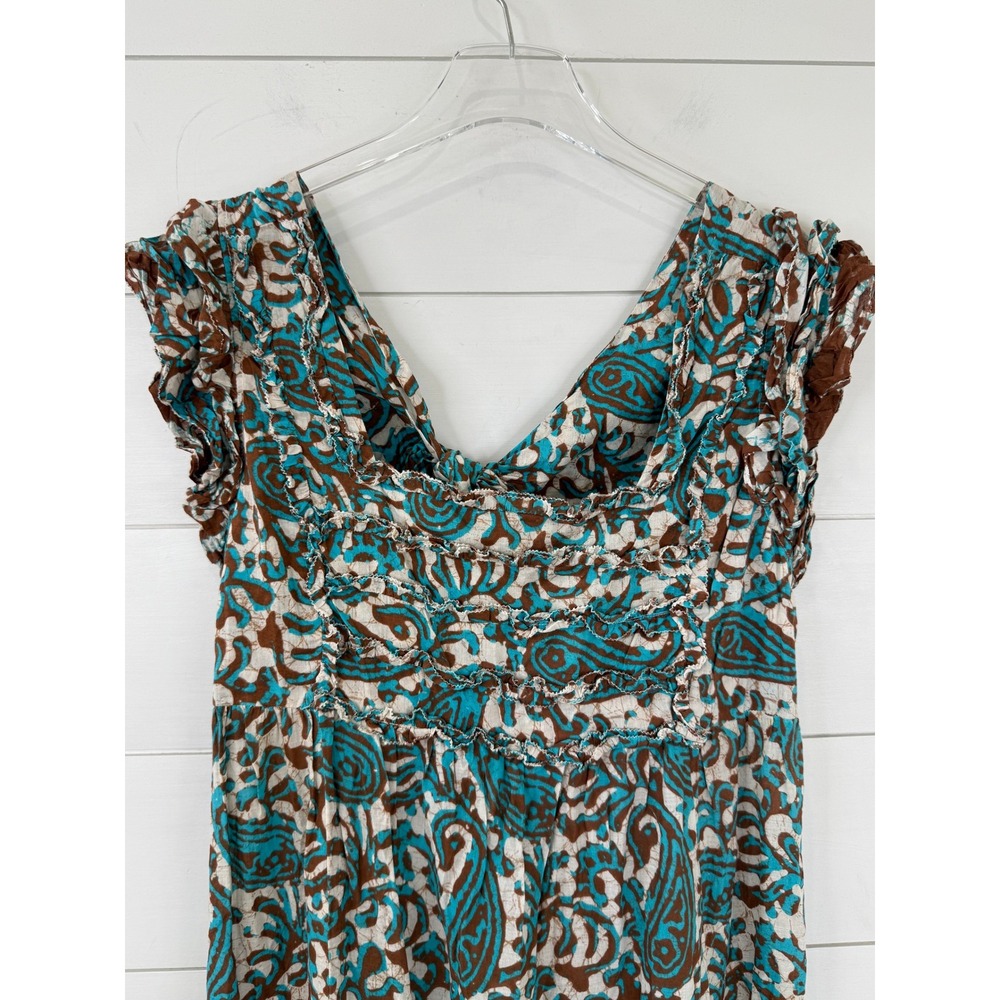House of Harlow 1960 Maxi Dress Women XL Paisley Batik MAGENTA BLUE - Picture 3 of 11